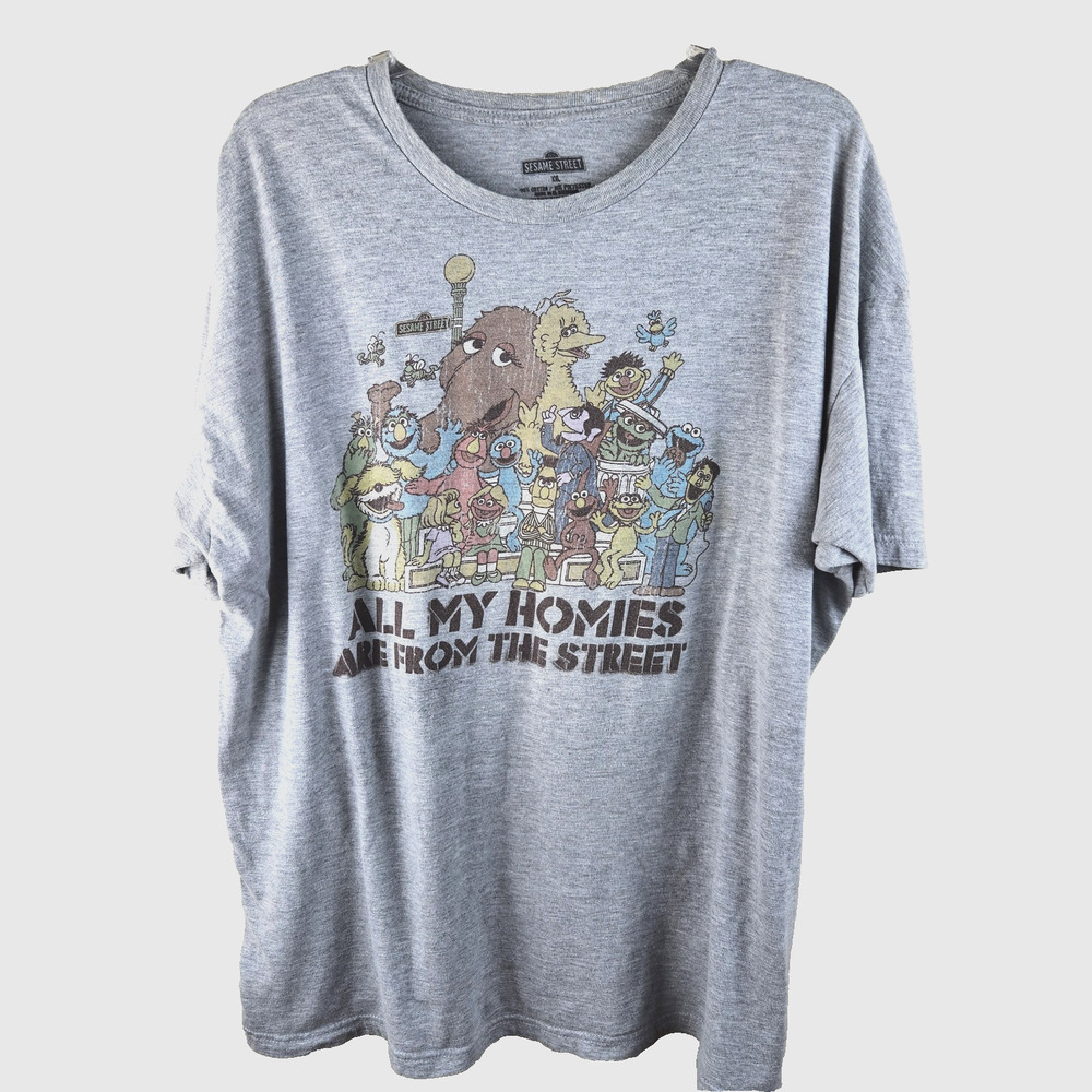 Sesame Street "All my homies are from the street" T-shirt size XXL